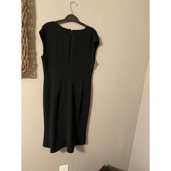 Anne Klein Dress Black 10 V Neck A Line Career Party Wedding NWT NEW $295 - Picture 8 of 12